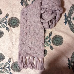 Purple GAP cable knit chunky scarf